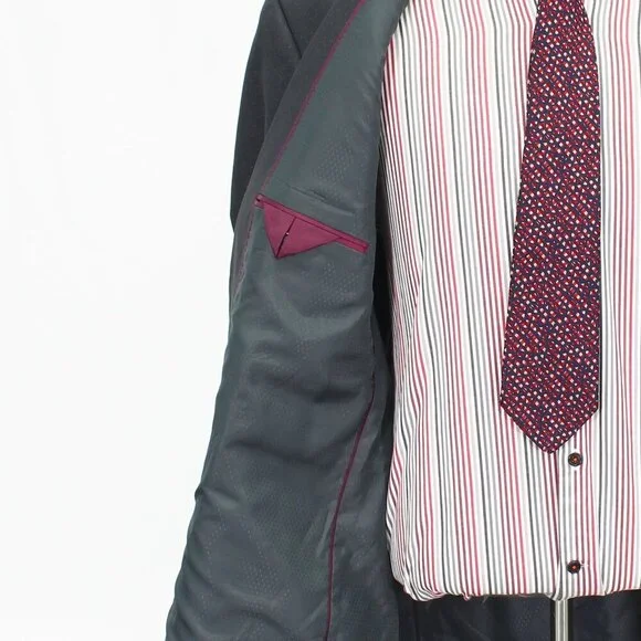 Sean John 46R 40x29 Gray Solid 2-Button Suit R812